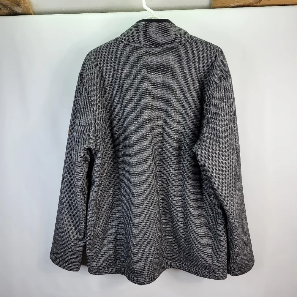 Mens Orvis Sherpa Lined 1/4 Zip Pullover Jacket Size XL Marled Gray/Black - Picture 5 of 9